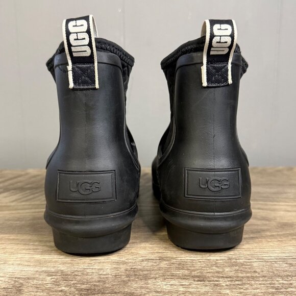 UGG Chevonne Chelsea Womens Black Rubber Outdoor Waterproof Boots Sz 5 - Picture 5 of 10